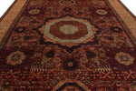 10x14 Burgundy and Ivory Turkish Tribal Rug