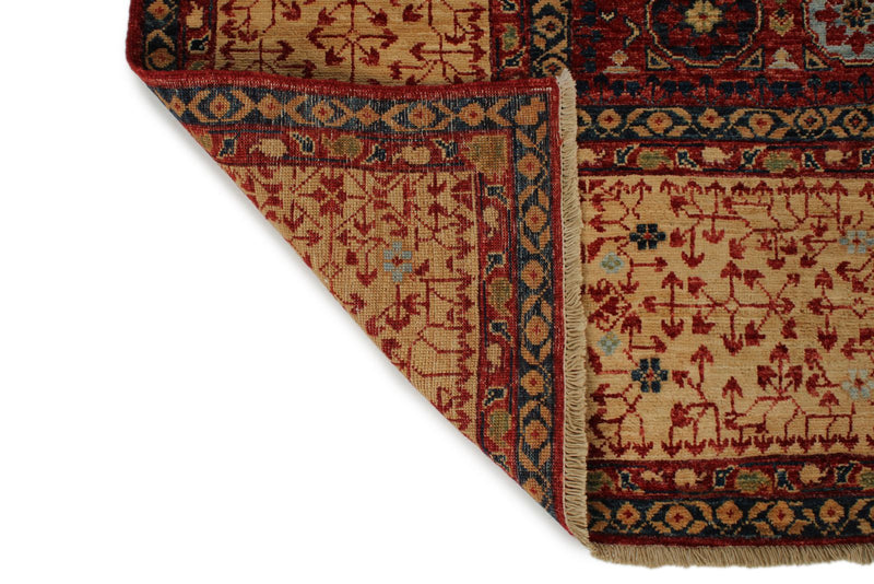 10x14 Burgundy and Ivory Turkish Tribal Rug