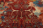10x13 Red and Multicolor Turkish Tribal Rug