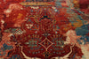 10x13 Red and Multicolor Turkish Tribal Rug
