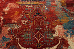 10x13 Red and Multicolor Turkish Tribal Rug