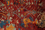 10x13 Red and Multicolor Turkish Tribal Rug