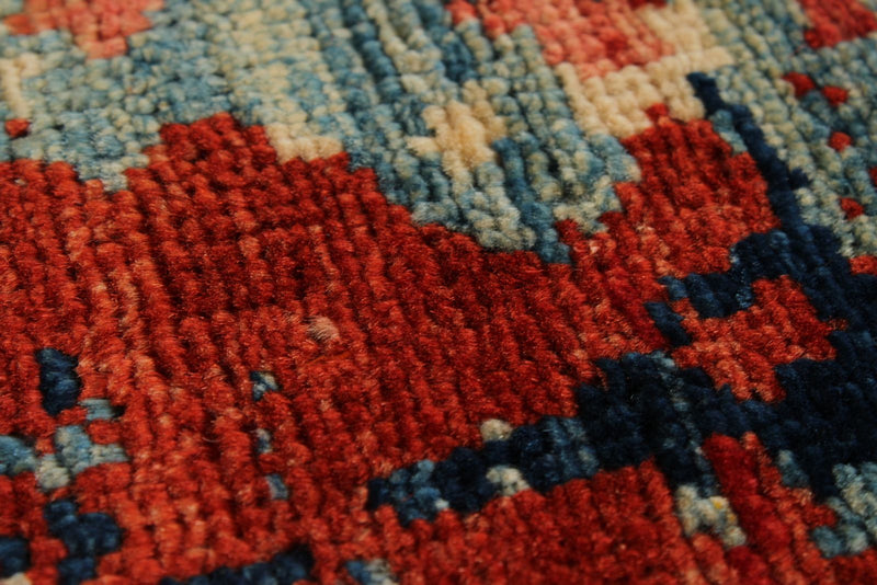 10x13 Red and Multicolor Turkish Tribal Rug