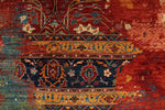 10x13 Red and Multicolor Turkish Tribal Rug