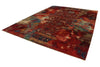 10x13 Red and Multicolor Turkish Tribal Rug