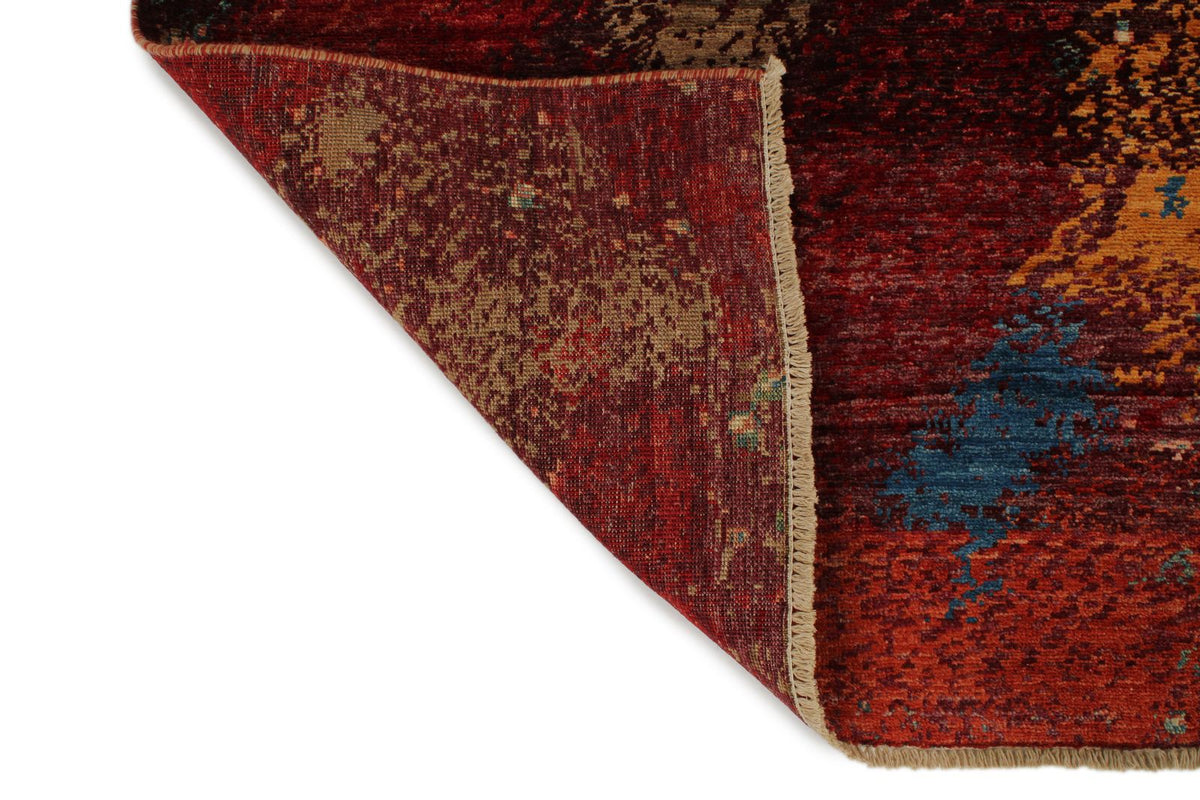 10x13 Red and Multicolor Turkish Tribal Rug