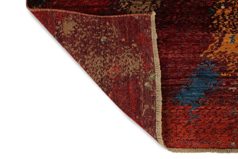 10x13 Red and Multicolor Turkish Tribal Rug