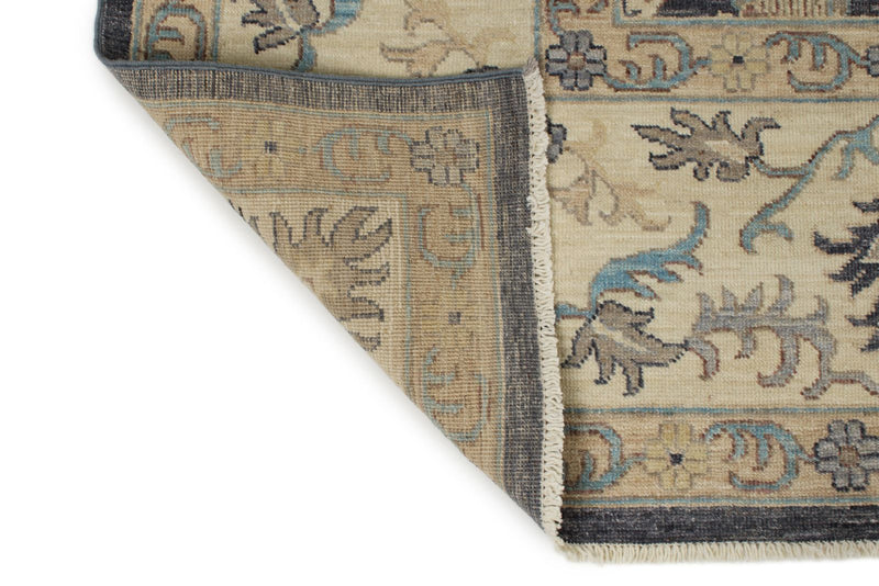10x14 Charcoal and Ivory Anatolian Tribal Rug