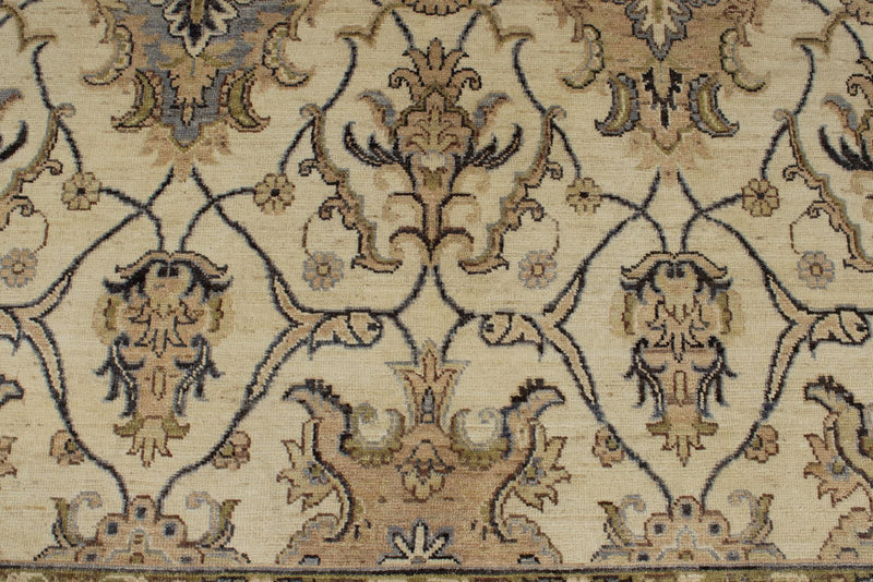 10x14 Ivory and Ivory Anatolian Tribal Rug