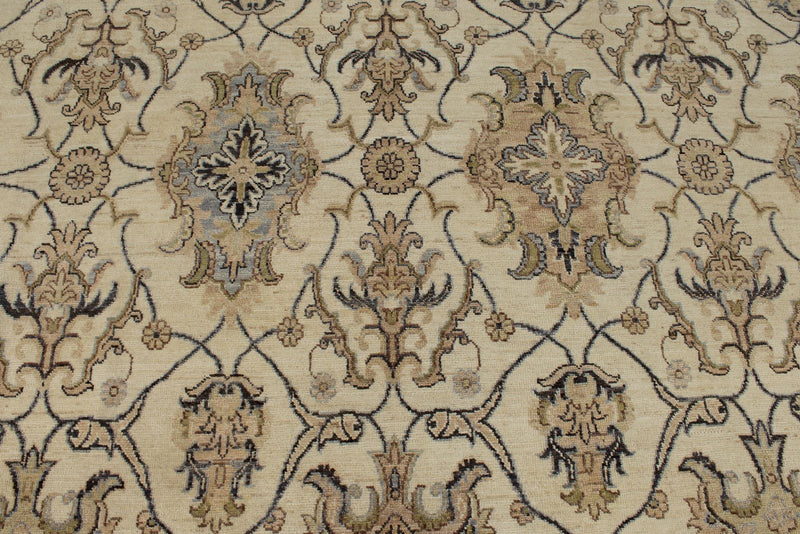 10x14 Ivory and Ivory Anatolian Tribal Rug