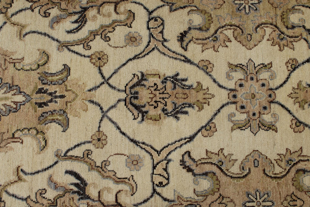 10x14 Ivory and Ivory Anatolian Tribal Rug
