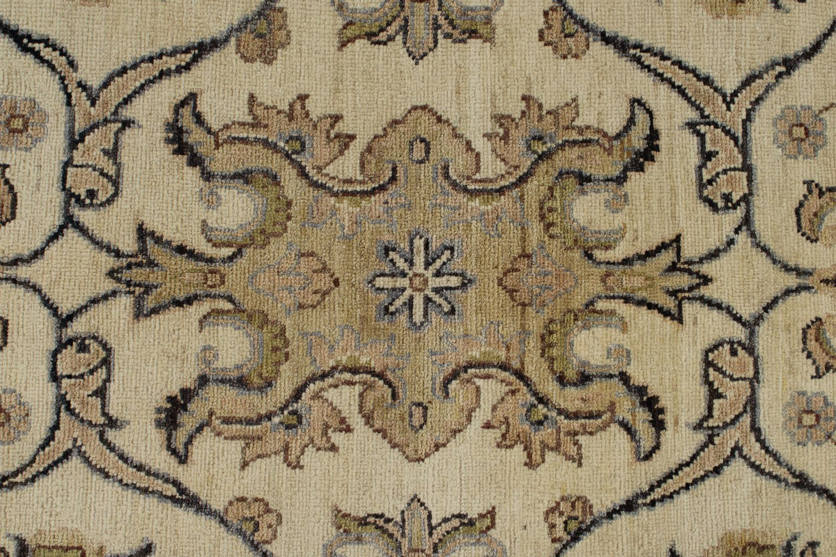 10x14 Ivory and Ivory Anatolian Tribal Rug