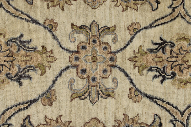 10x14 Ivory and Ivory Anatolian Tribal Rug