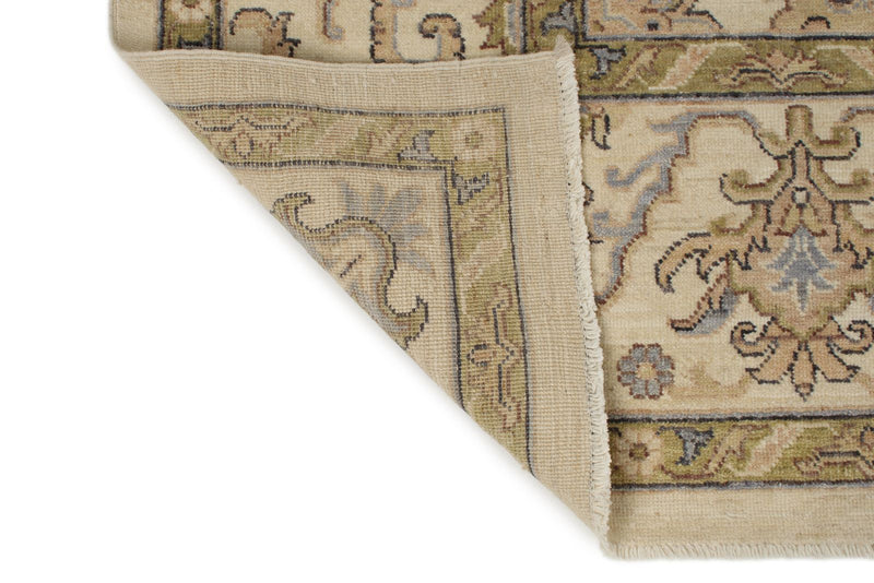 10x14 Ivory and Ivory Anatolian Tribal Rug