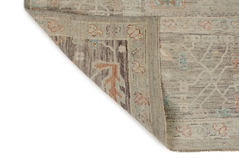 10x14 Ivory and Brown Anatolian Tribal Rug