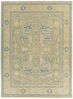 10x14 Light Olive Green and Beige Turkish Oushak Rug