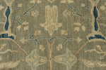 10x14 Light Olive Green and Beige Turkish Oushak Rug