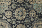 10x14 Navy and Ivory Anatolian Tribal Rug