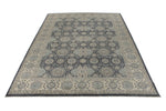 10x14 Navy and Ivory Anatolian Tribal Rug