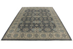 10x14 Navy and Ivory Anatolian Tribal Rug