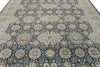 10x14 Navy and Ivory Anatolian Tribal Rug