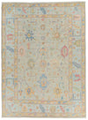 10x14 Light Gray and Blue Turkish Oushak Rug