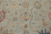 10x14 Light Gray and Blue Turkish Oushak Rug