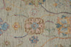 10x14 Light Gray and Blue Turkish Oushak Rug
