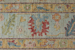 10x14 Light Gray and Blue Turkish Oushak Rug