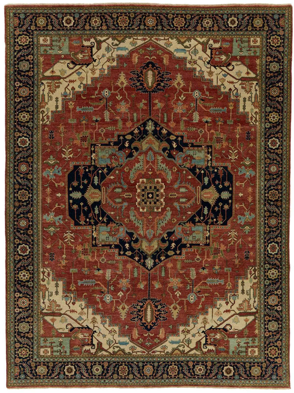9x12 Rust and Black Persian Rug