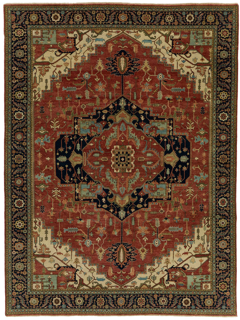 9x12 Rust and Black Persian Rug