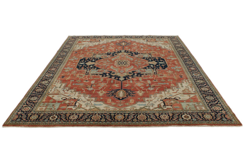 9x12 Rust and Black Persian Rug