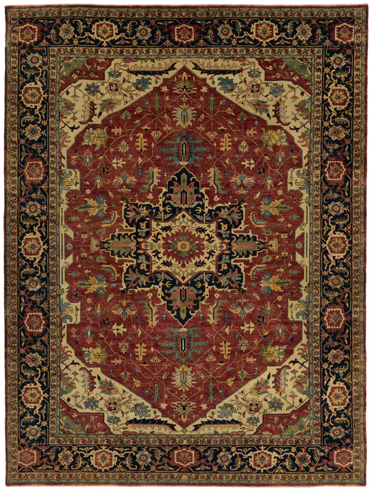 9x12 Rust and Black Persian Rug