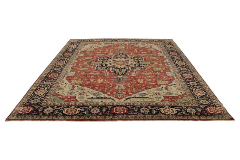 9x12 Rust and Black Persian Rug