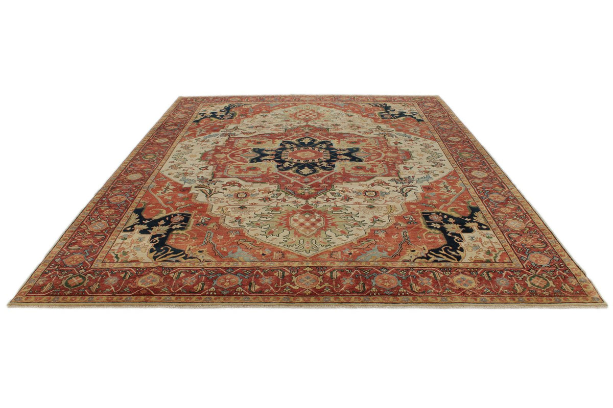 9x12 Beige and Rust Persian Rug