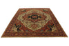 9x12 Beige and Rust Persian Rug