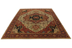 9x12 Beige and Rust Persian Rug