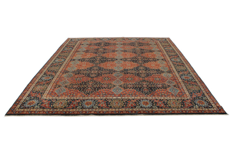 9x12 Black and Multicolor Persian Rug