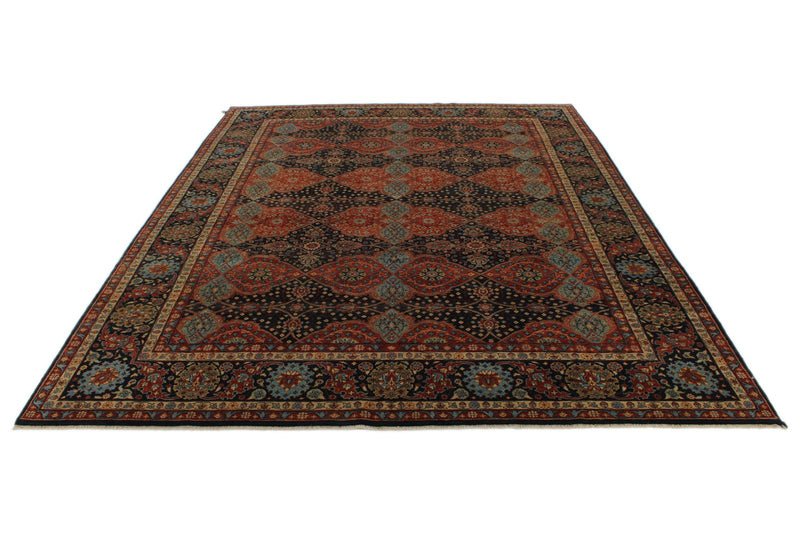 9x12 Black and Multicolor Persian Rug