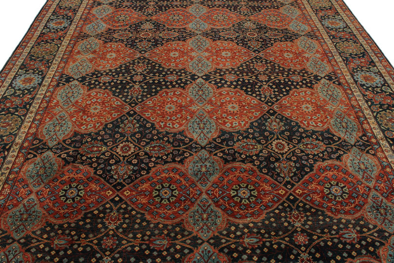 9x12 Black and Multicolor Persian Rug