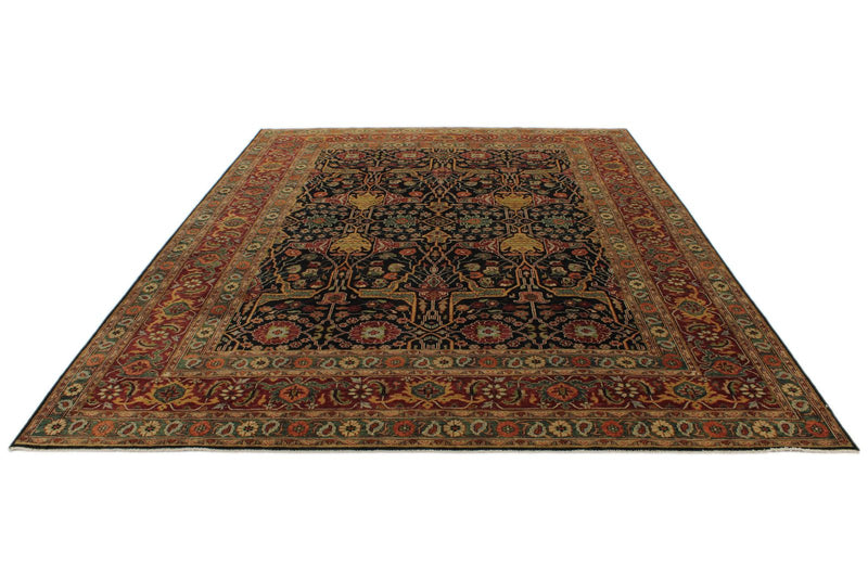9x12 Black and Burgundy Persian Rug