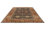 9x12 Black and Rust Turkish Oushak Rug