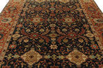 9x12 Black and Rust Turkish Oushak Rug