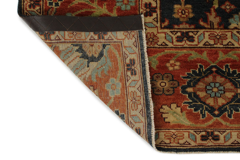 9x12 Black and Rust Turkish Oushak Rug