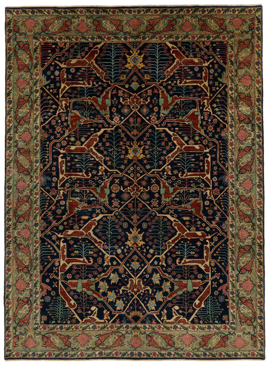 9x12 Beige and Light Green Persian Rug