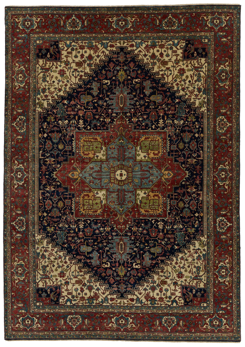 9x12 Black and Burgundy Persian Rug