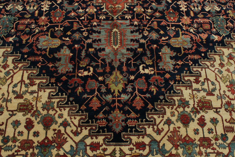 9x12 Black and Burgundy Persian Rug