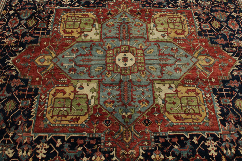 9x12 Black and Burgundy Persian Rug