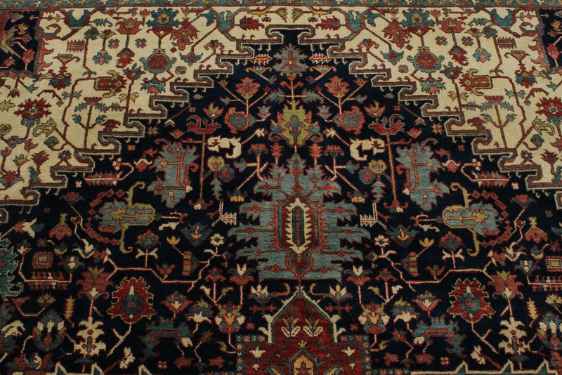 9x12 Black and Burgundy Persian Rug