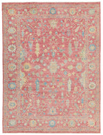 9x12 Pınk and Multicolor Turkish Oushak Rug
